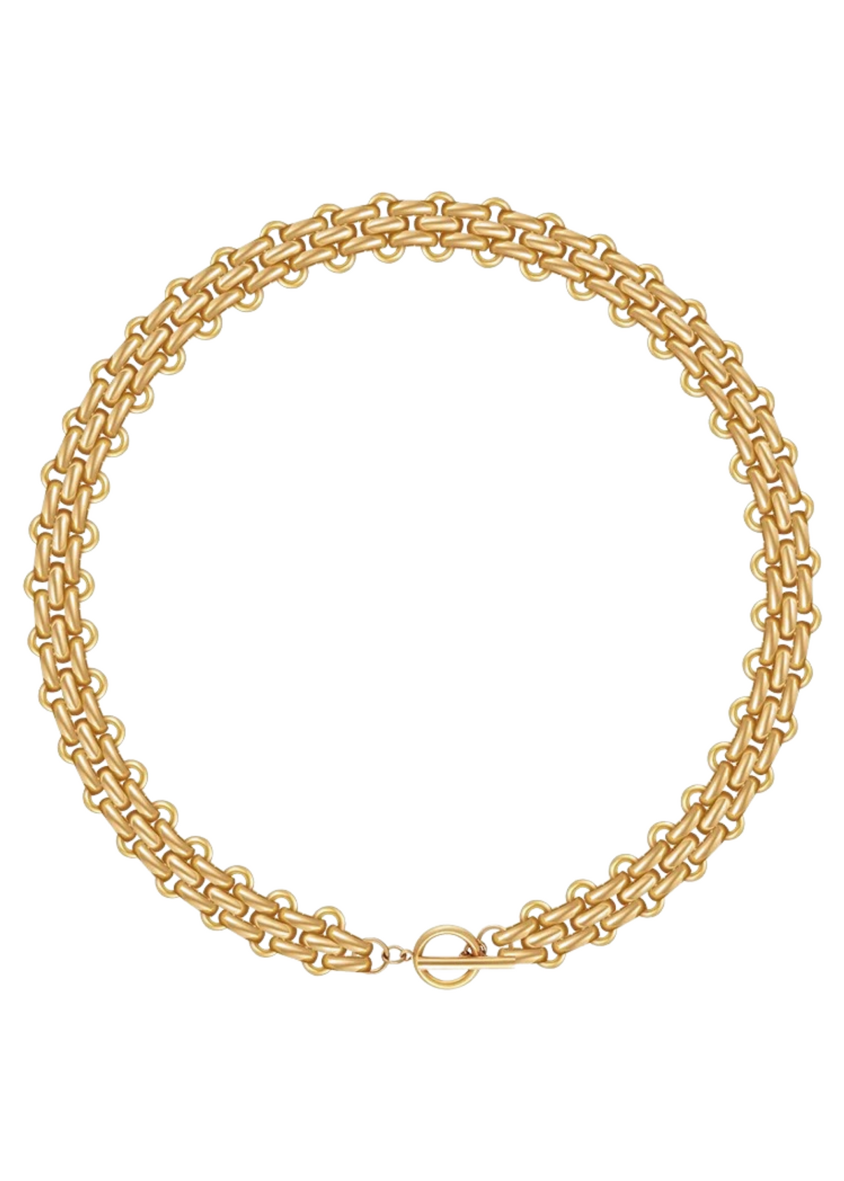 Thick Gold Interlocking Chain Necklace