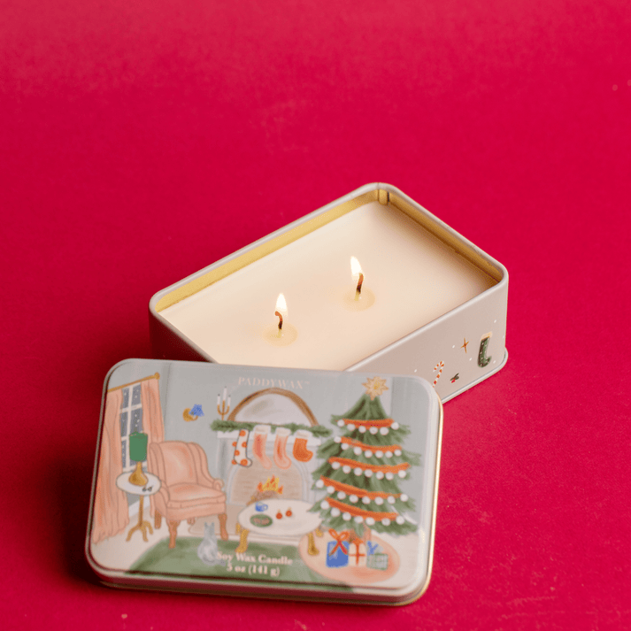 Holiday 5 oz Candle Tin - Persimmon + Chestnut