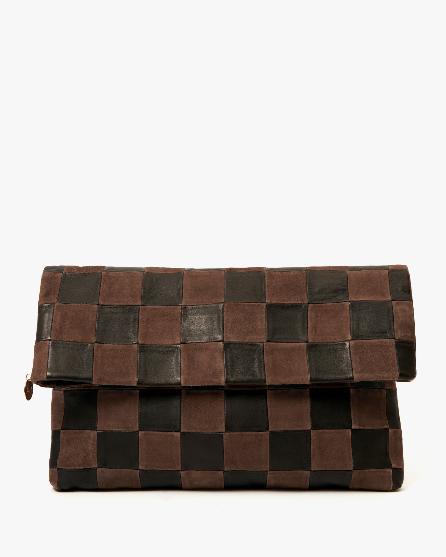 Carryall Clutch w/ Tabs Black/Chocolate Oversized Checker