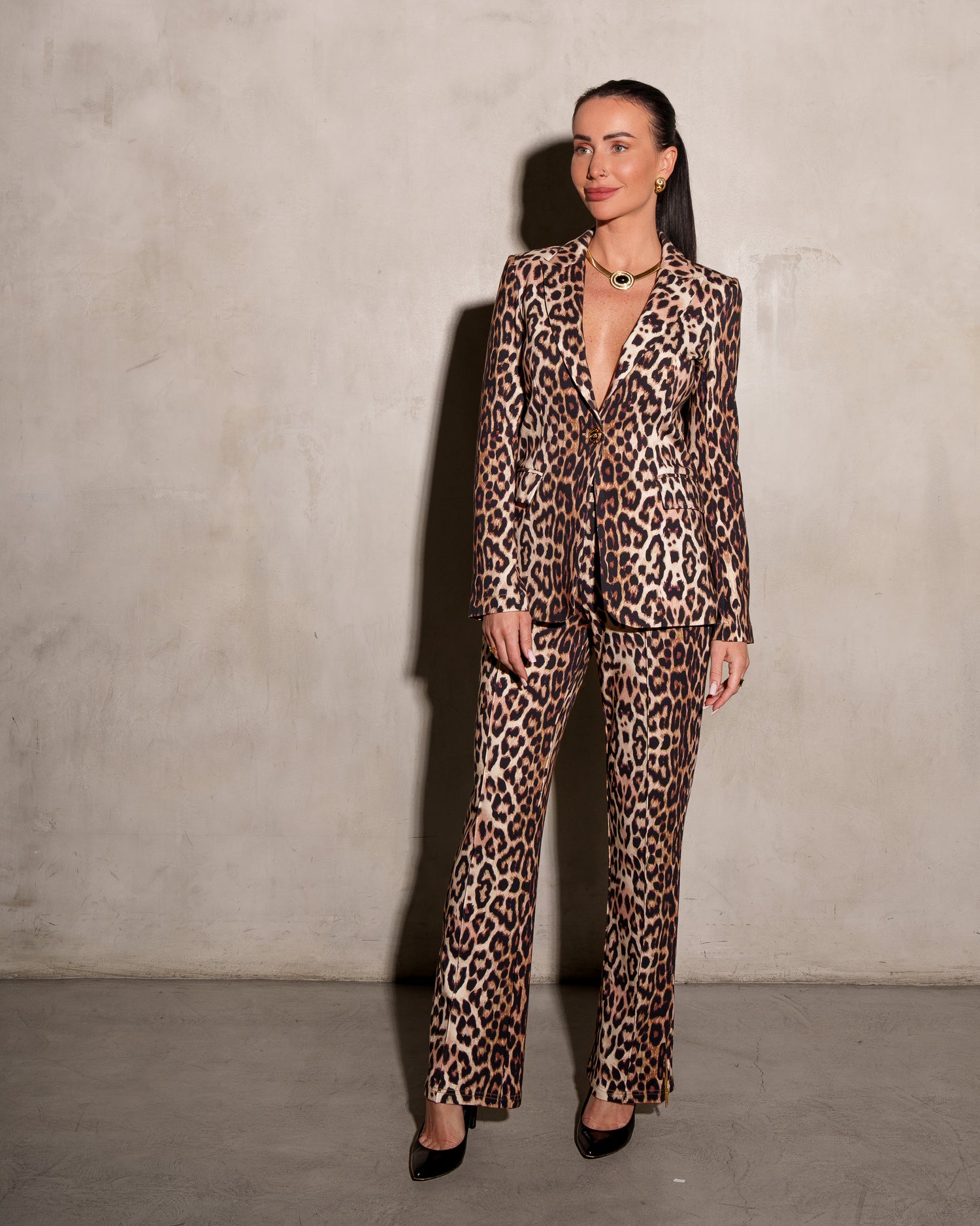 Kravitz Interlock Blazer Leopard