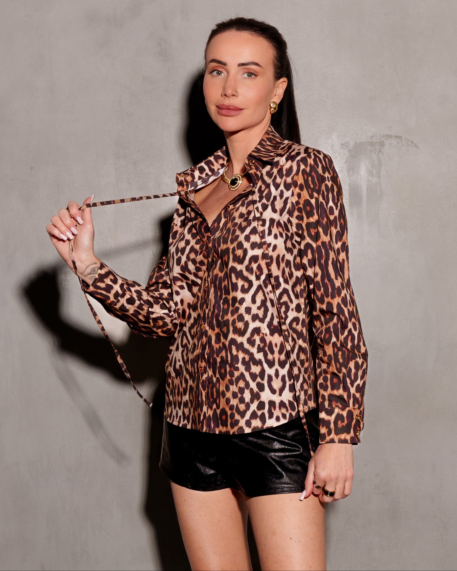 Secretariat Poplin Shirt - Leopard