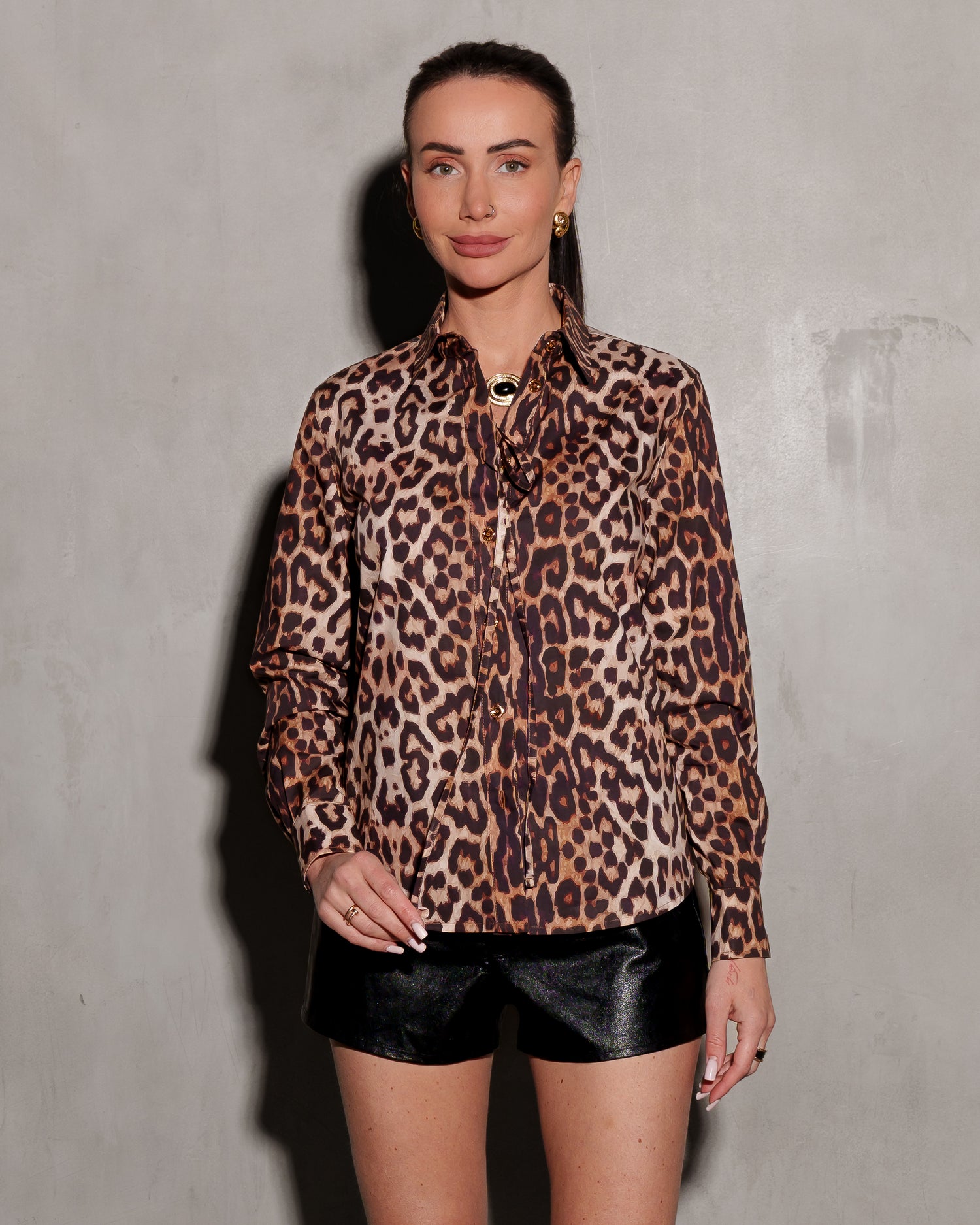 Secretariat Poplin Shirt - Leopard