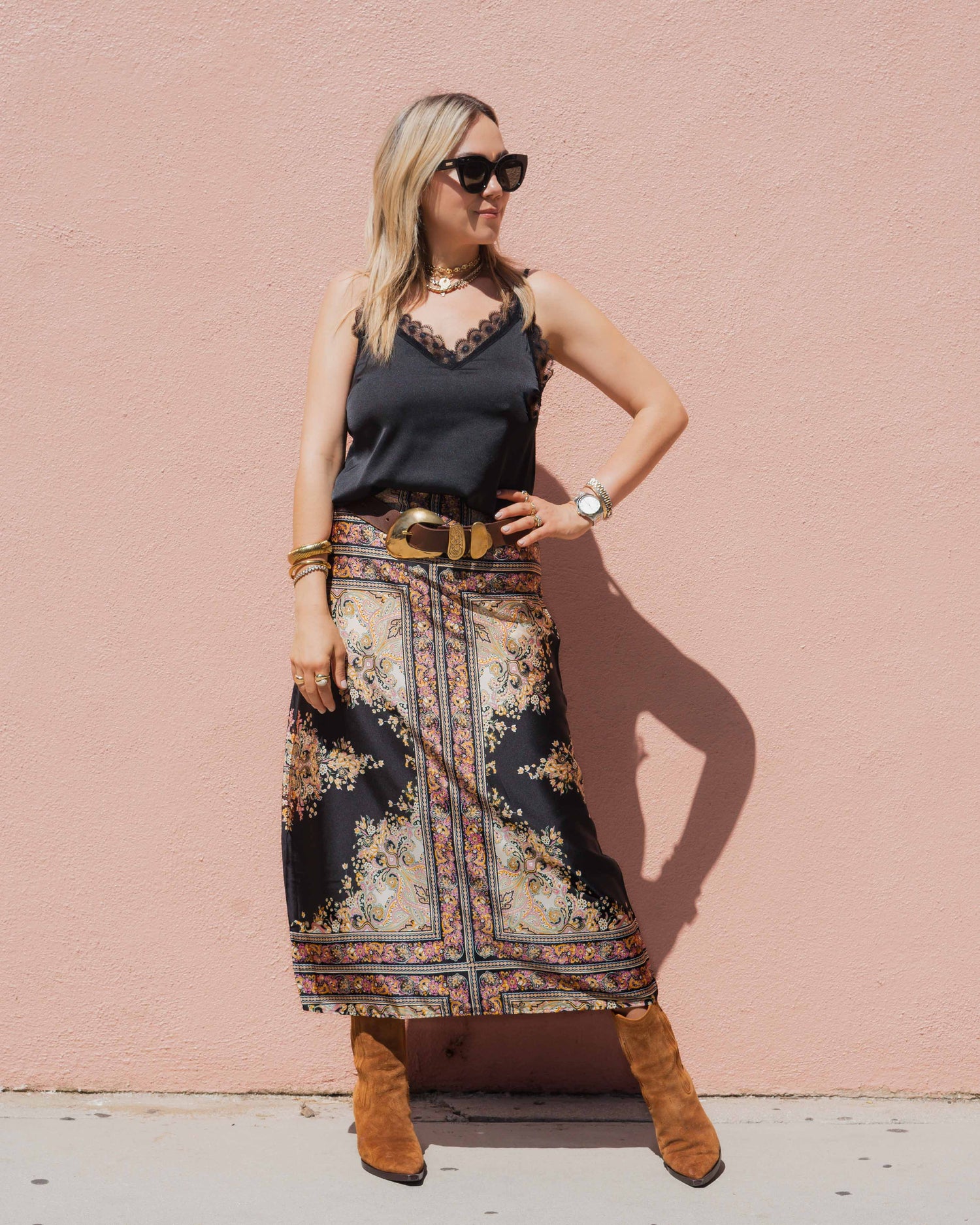 PRINTED Gypsy MIDI SKIRT