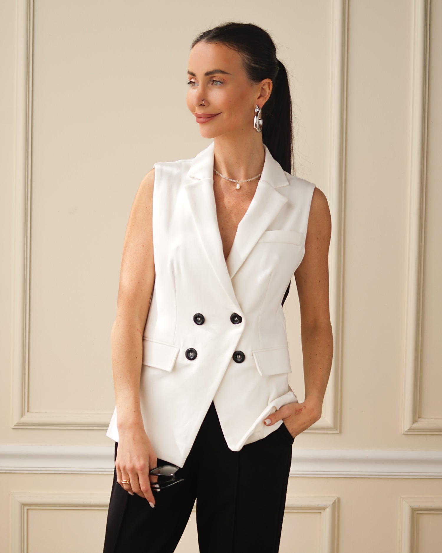 Vanessa Interlock Vest White