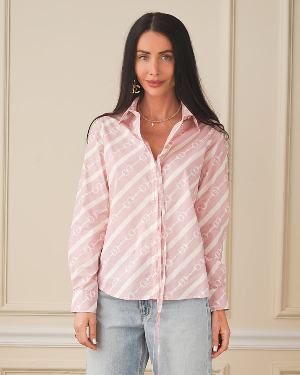 Secretariat Poplin Shirt - Horsebit (Dusty Rose)