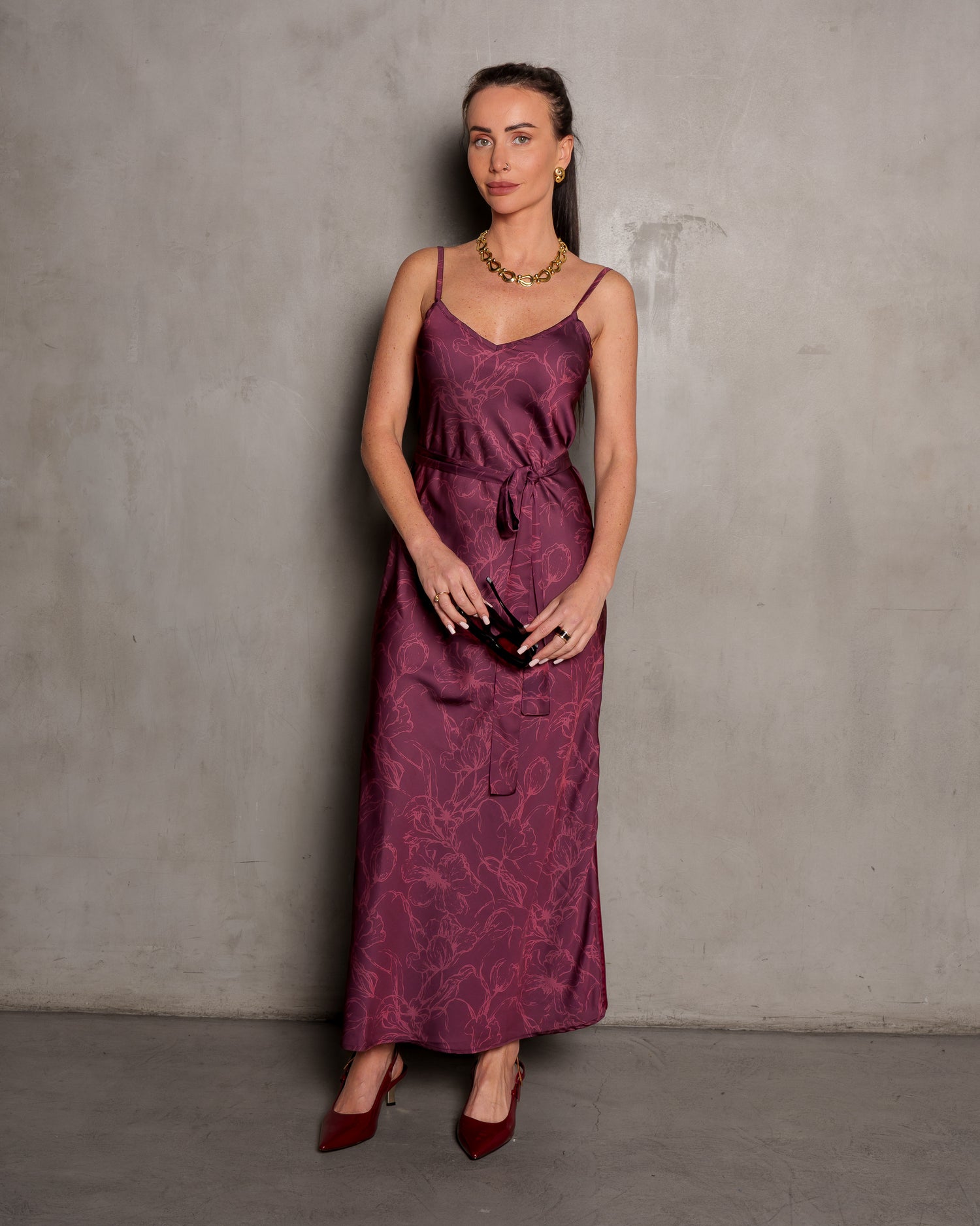 tucker silk dress Women's Pine Green Satin Slip Dress