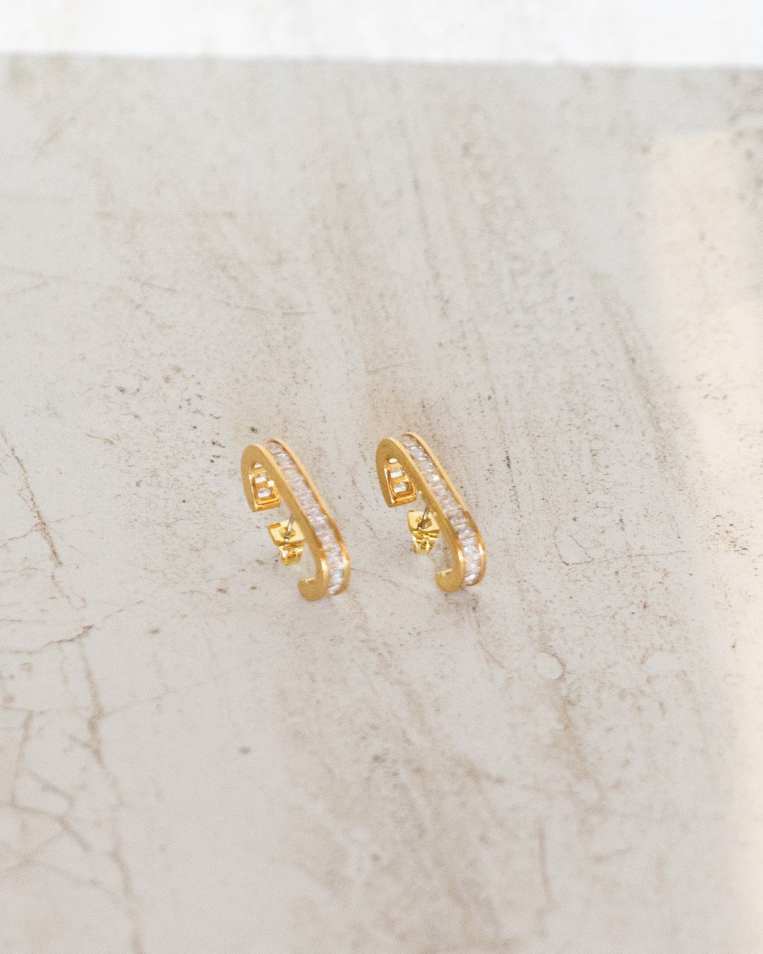 GOLD RHINESTONE Ear Climbers