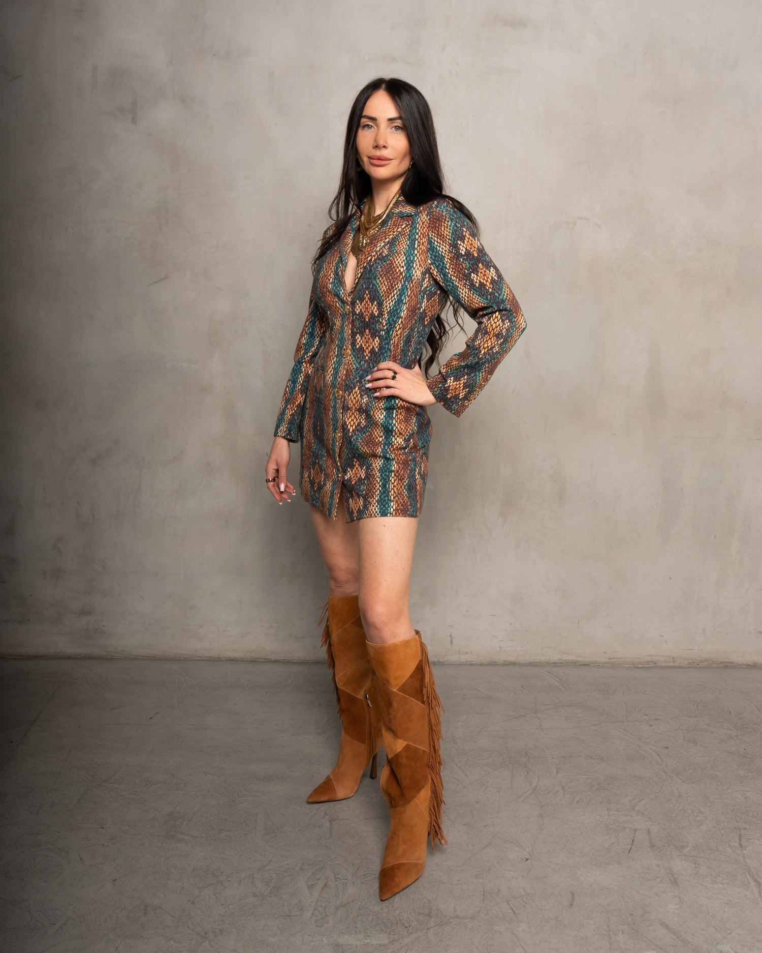 Jess Interlock Blazer Dress Cobra