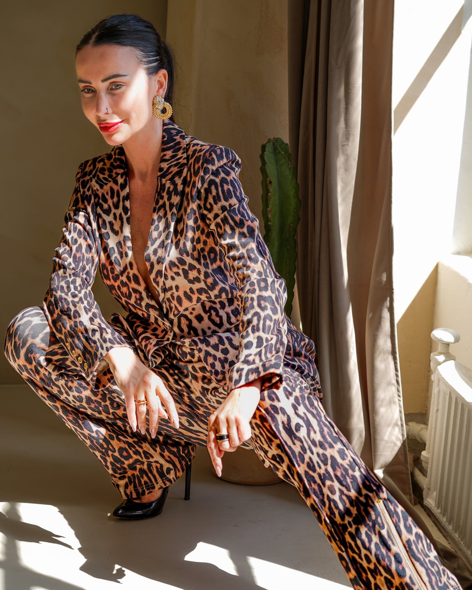 Kravitz Interlock Blazer Leopard