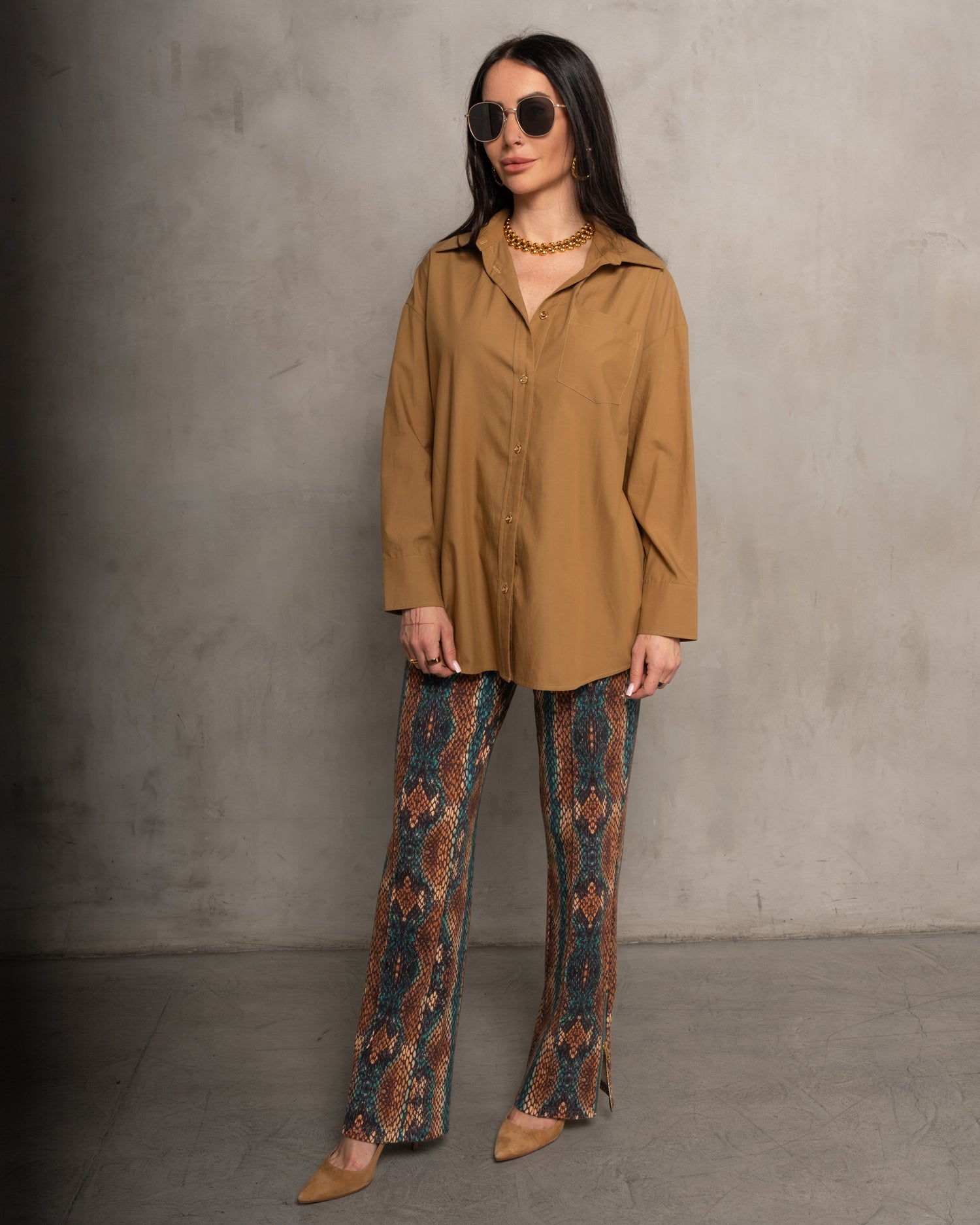 McCartney Oversized Shirt - Saddle