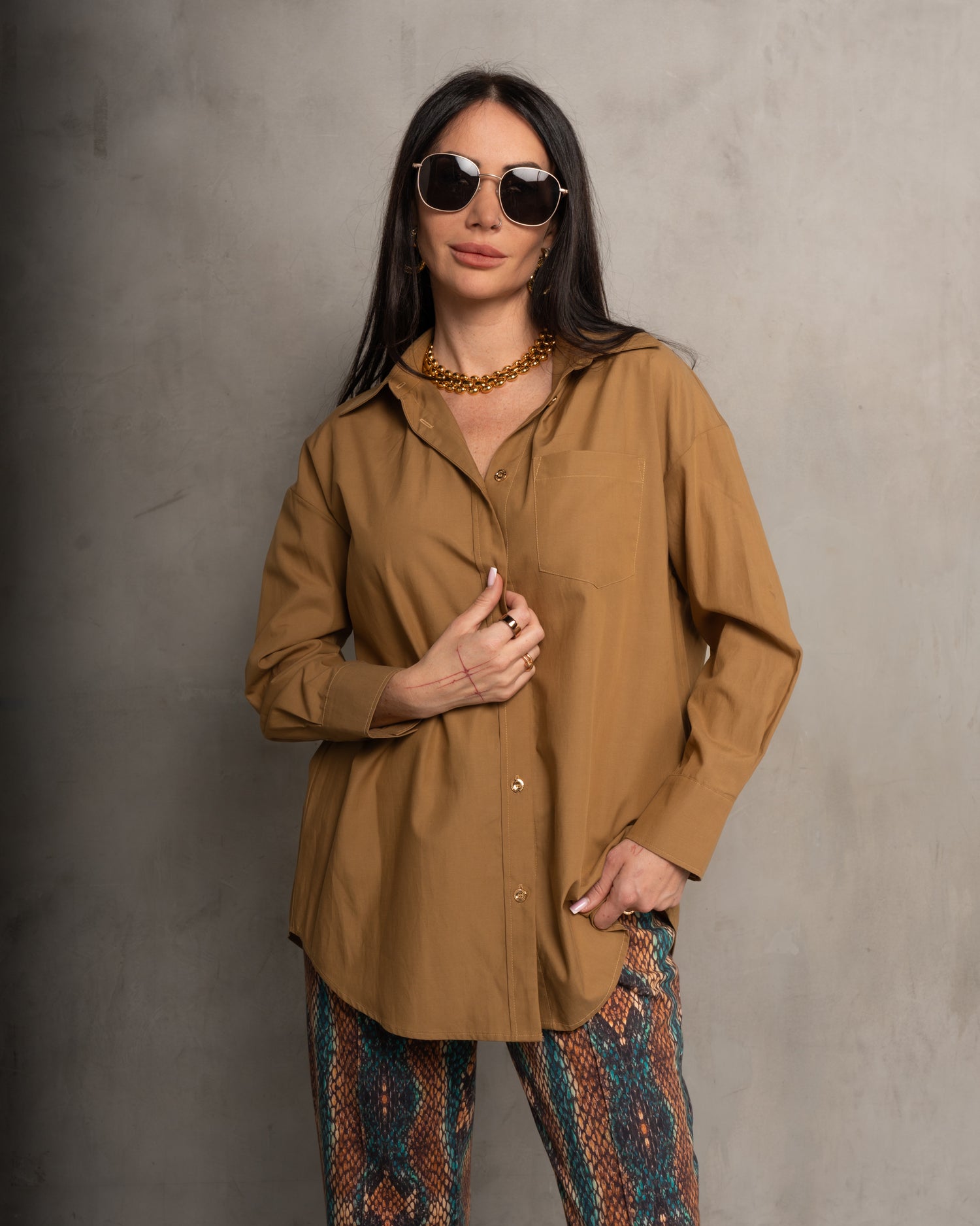 McCartney Oversized Shirt - Saddle