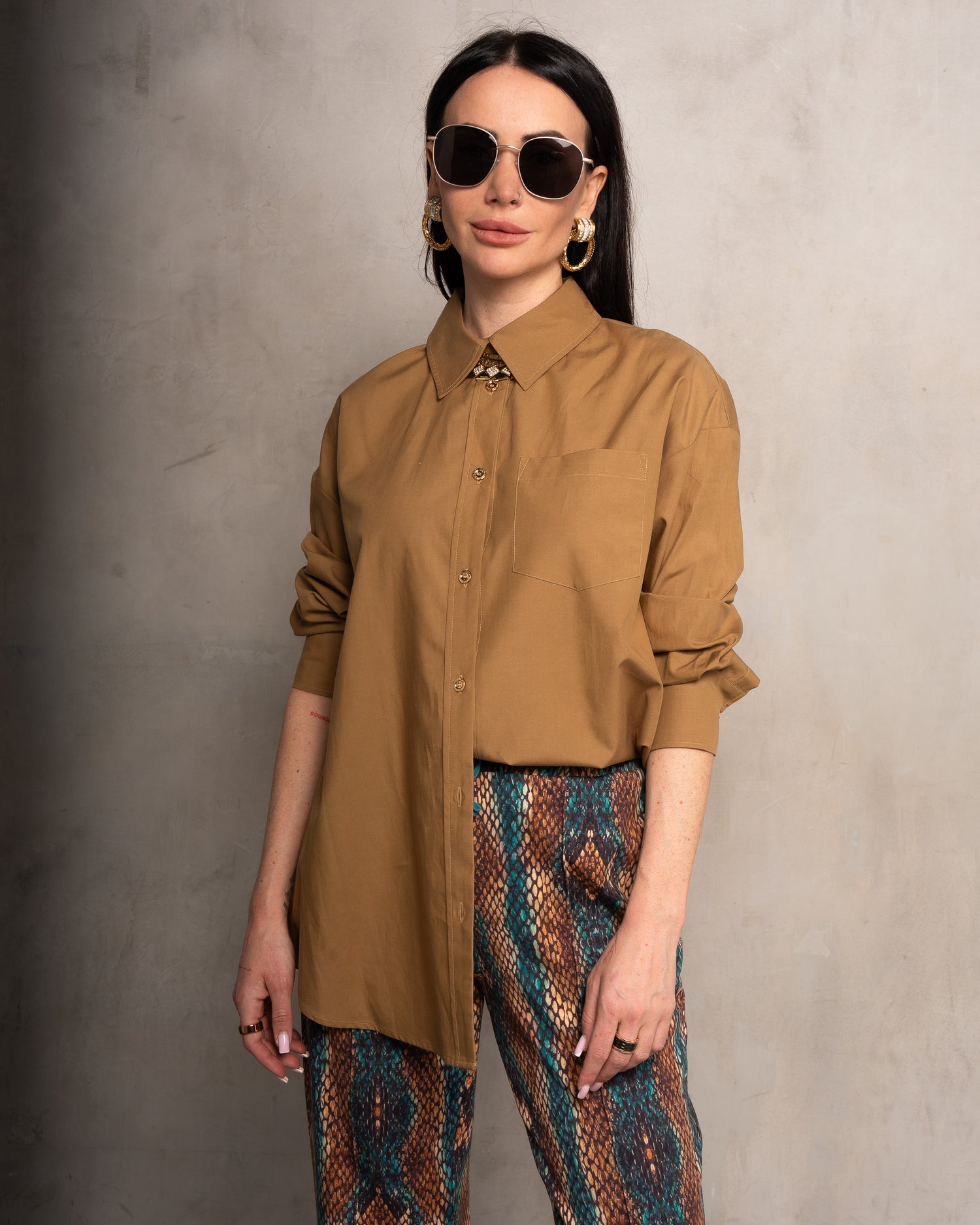 McCartney Oversized Shirt - Saddle
