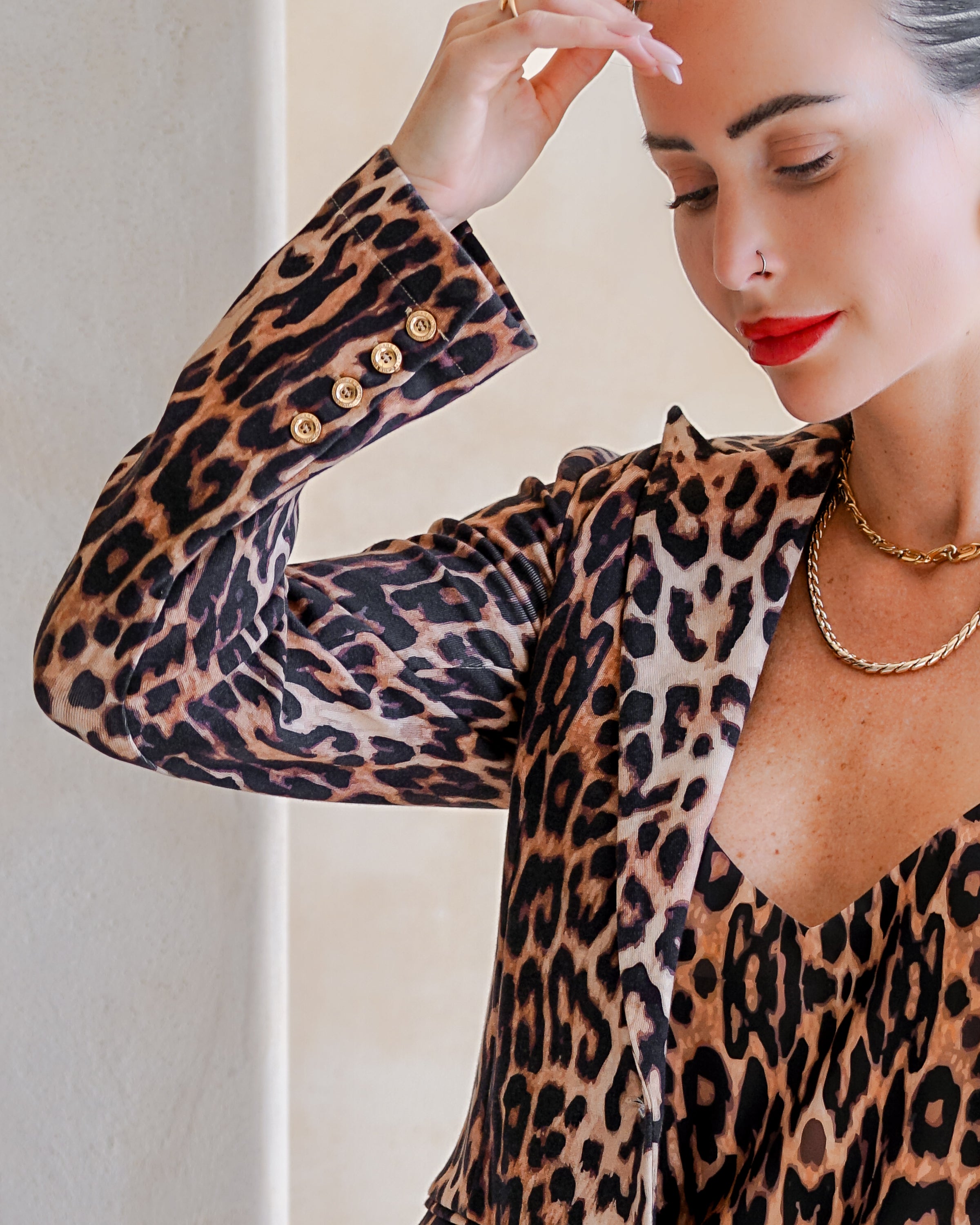 Kravitz Interlock Blazer Leopard