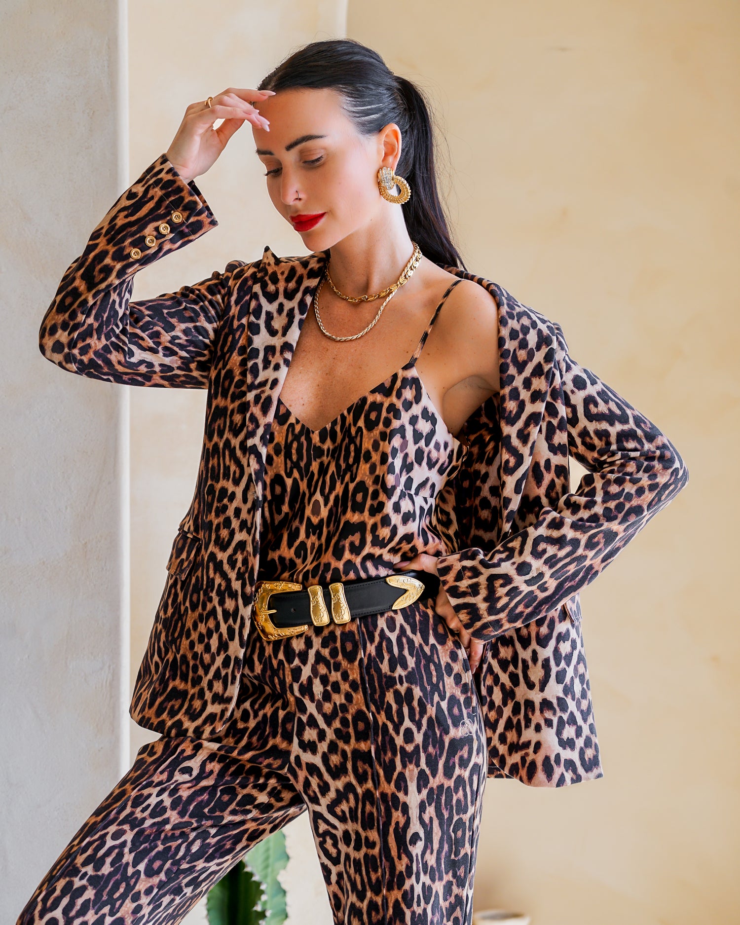 Kravitz Interlock Blazer Leopard