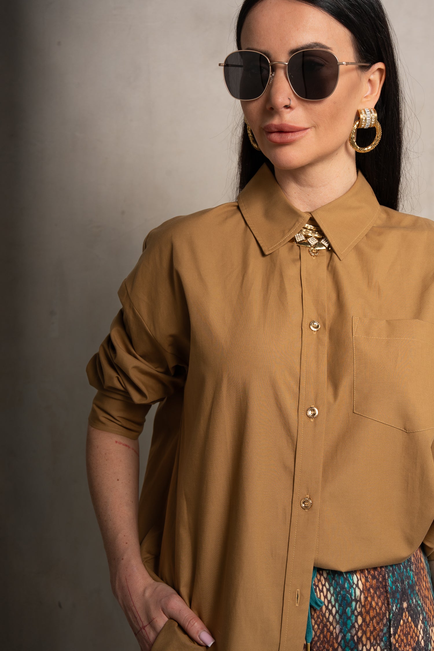 McCartney Oversized Shirt - Saddle