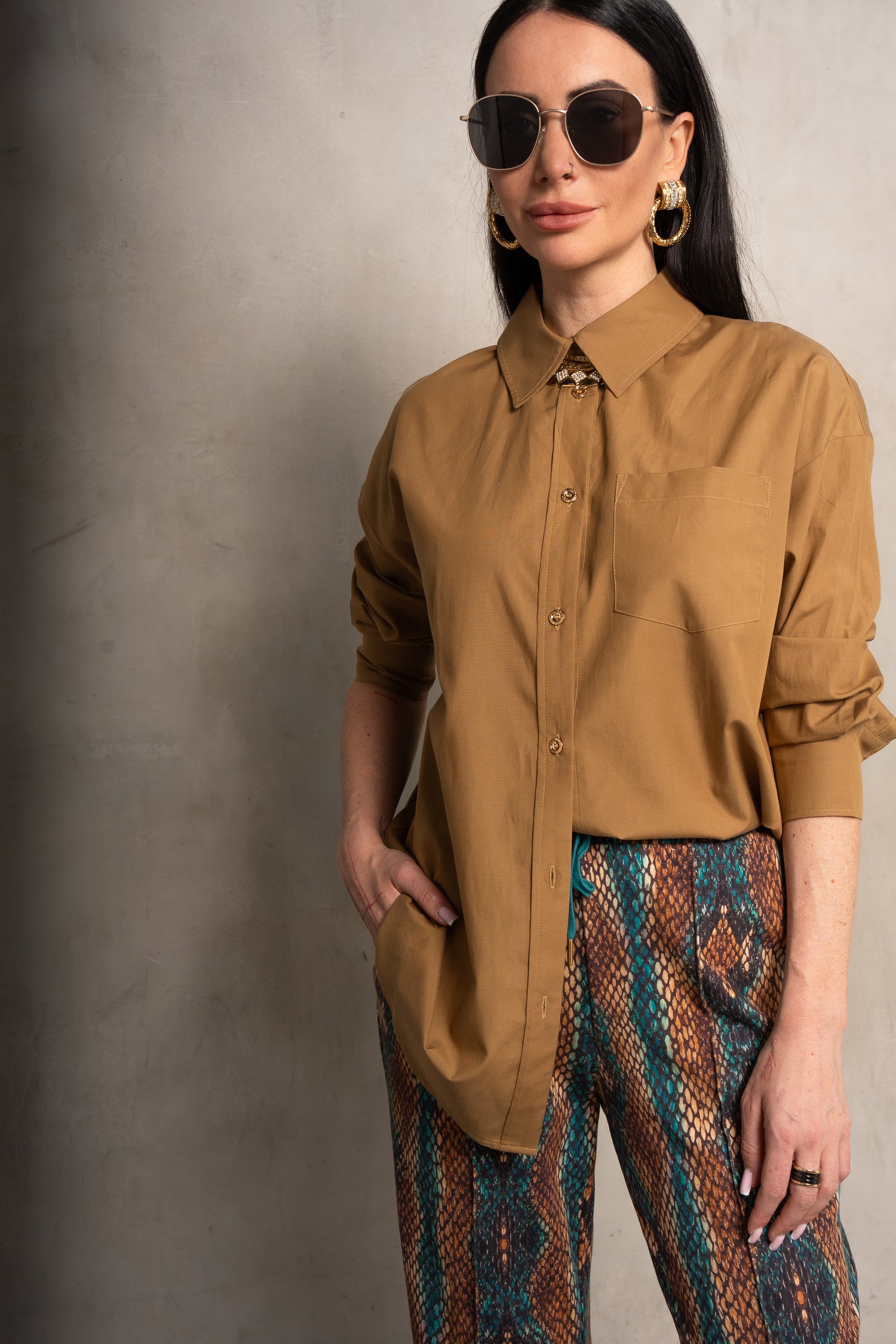 McCartney Oversized Shirt - Saddle