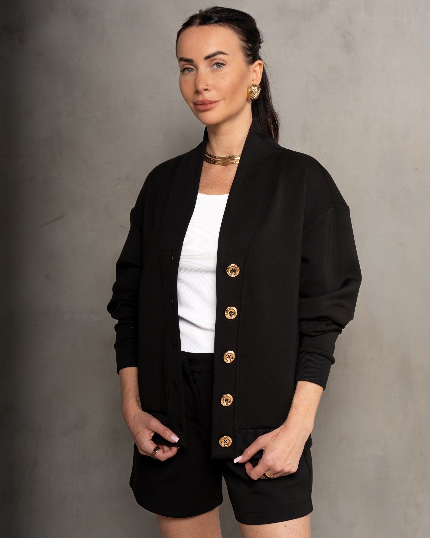 Stanford Ultra Luxe Cardigan Black