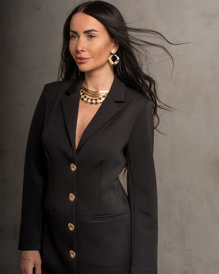 Jess Ultra Luxe Blazer Dress Black