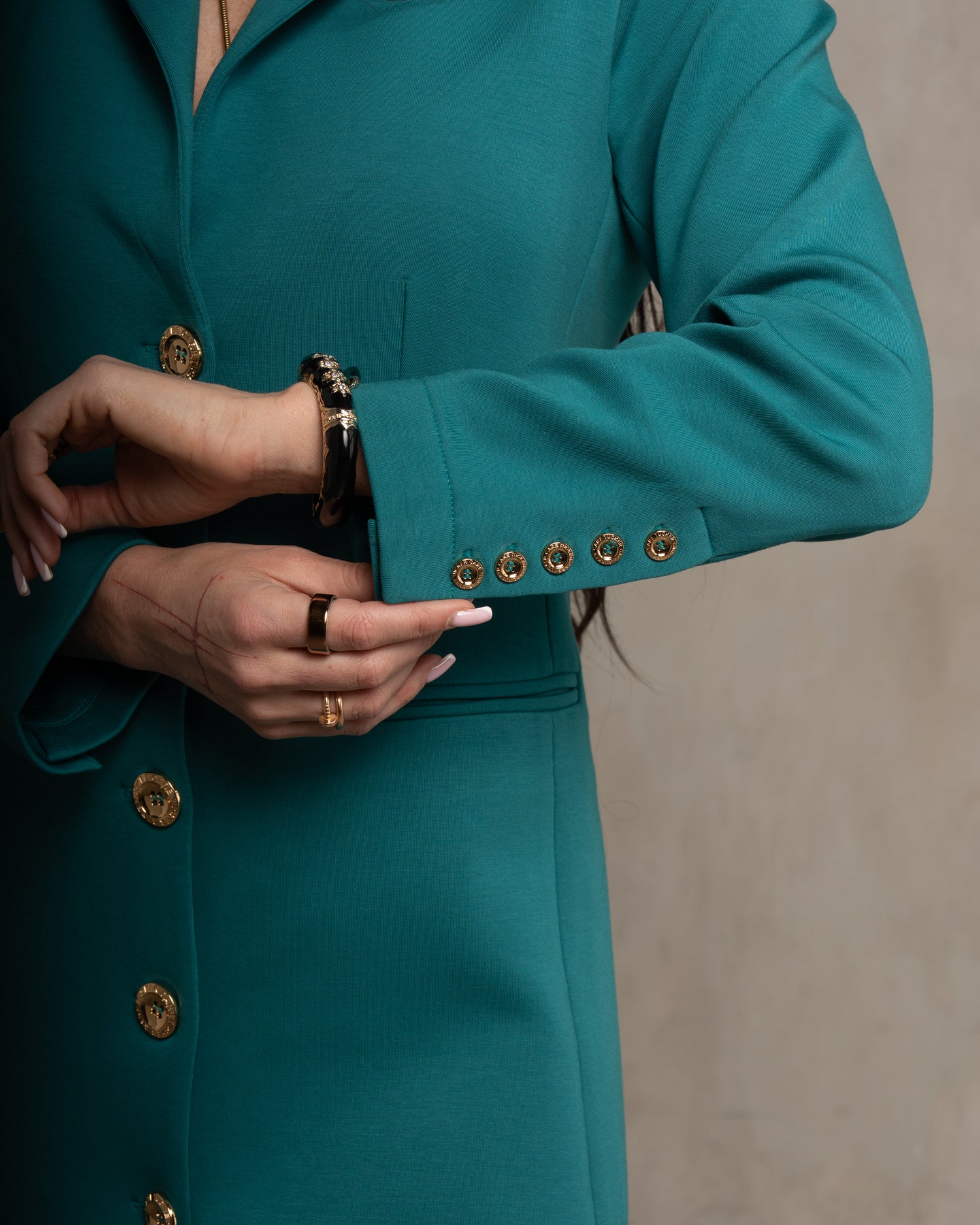 Jess Ultra Luxe Blazer Dress Peacock