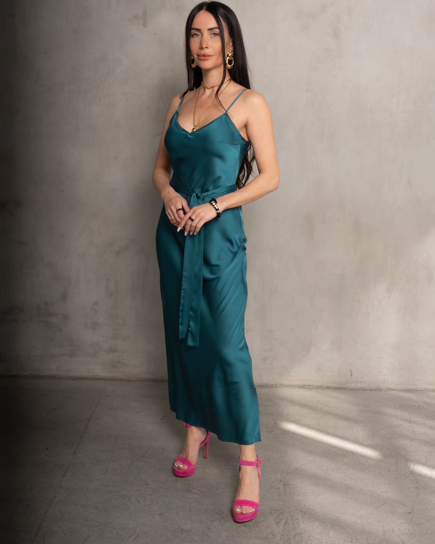 Basic Lennon Zipslip™️ Dress Peacock