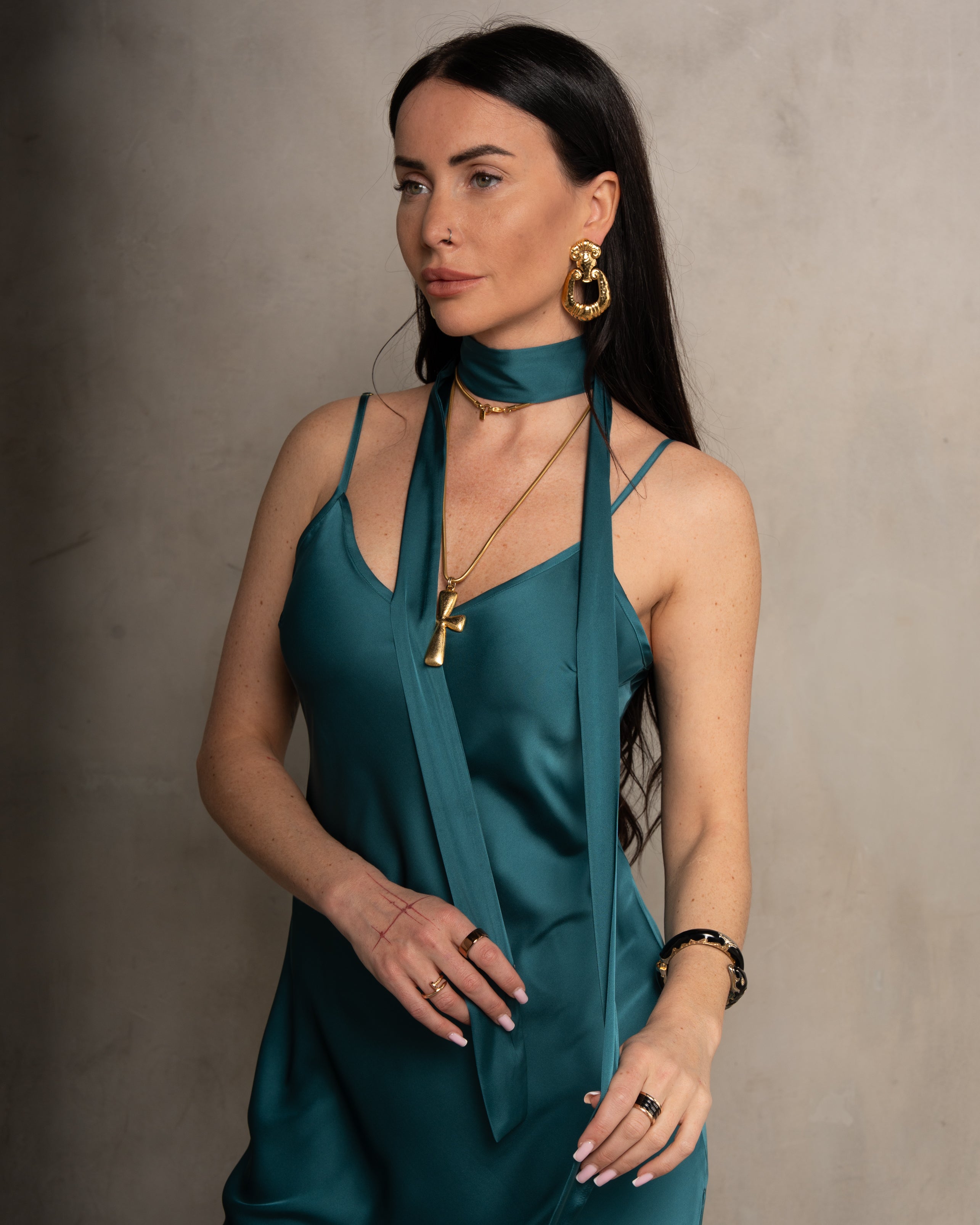 Basic Lennon Zipslip™️ Dress Peacock