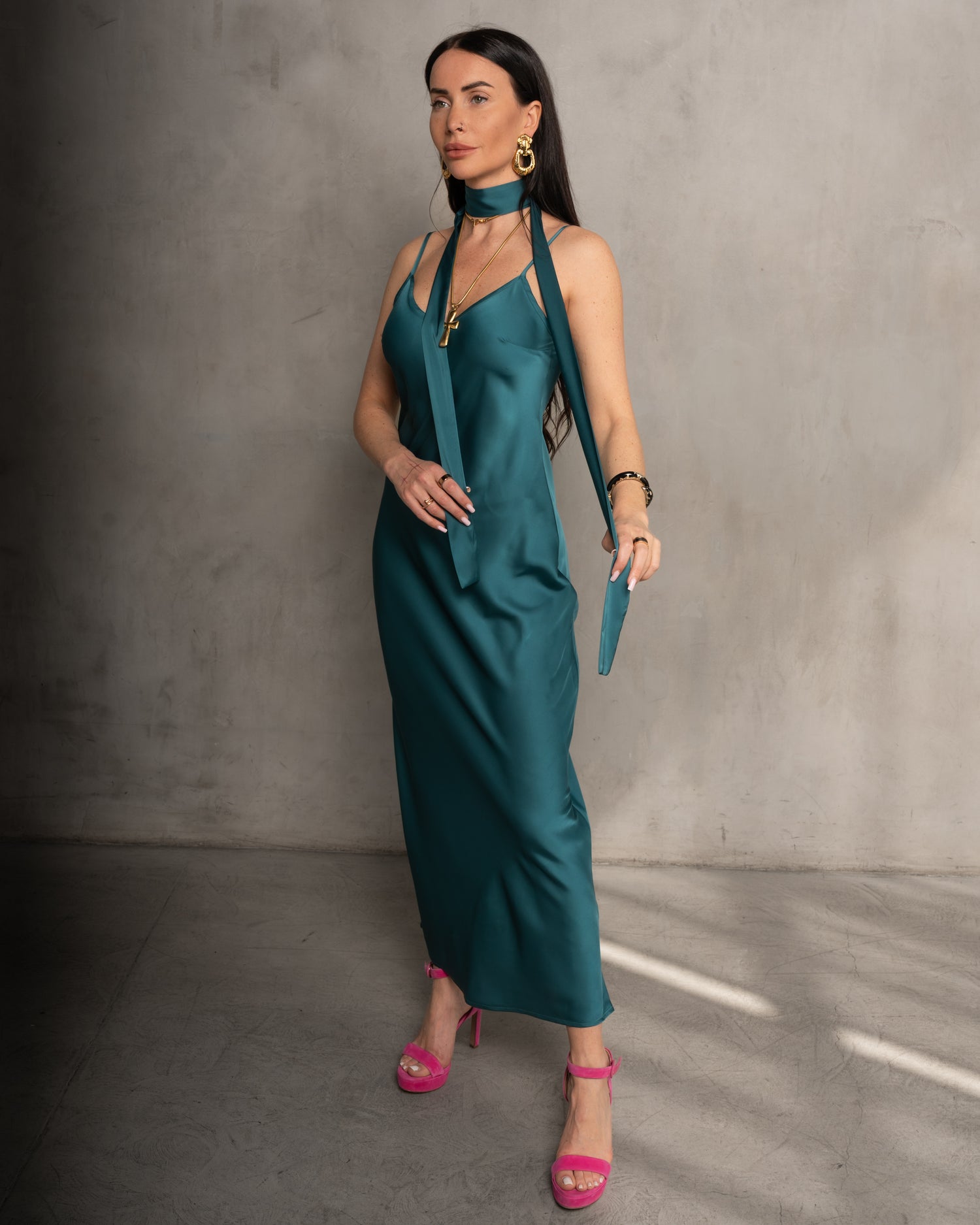 Basic Lennon Zipslip™️ Dress Peacock