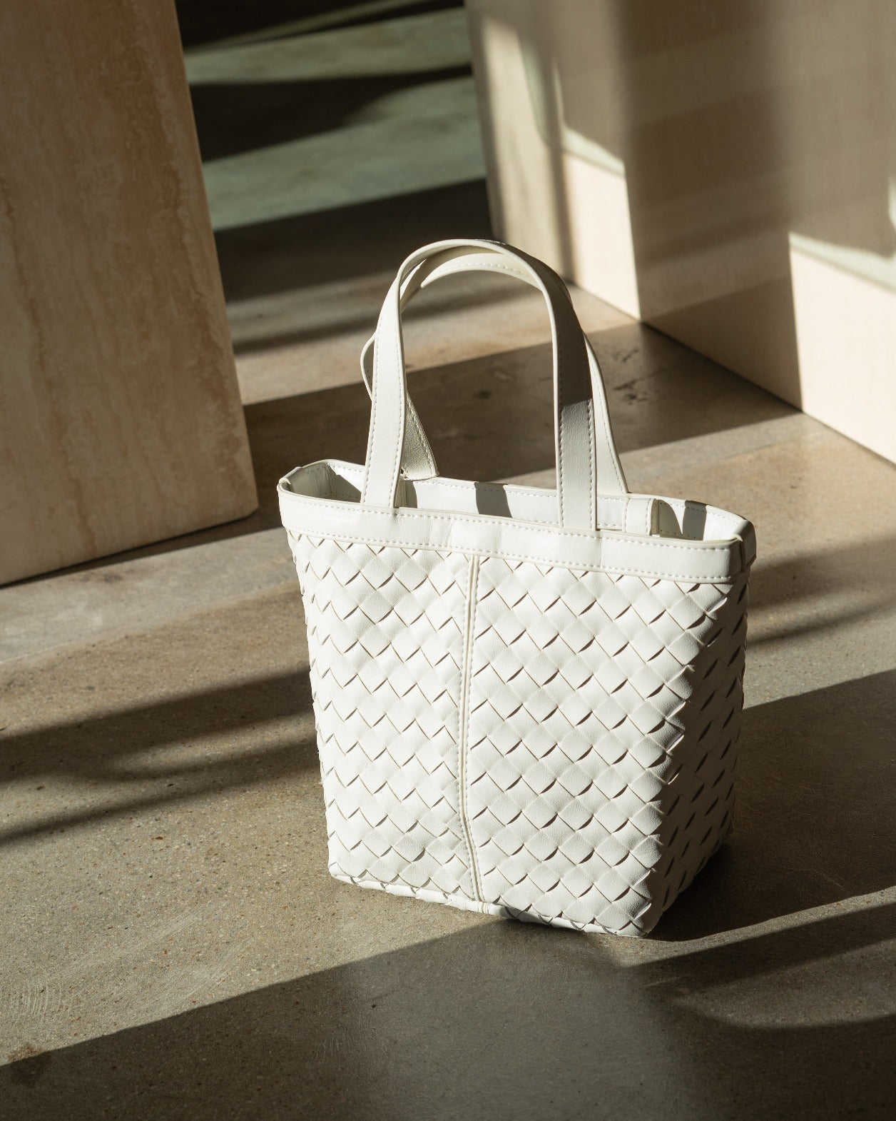 Genuine Leather Woven Tote Bag