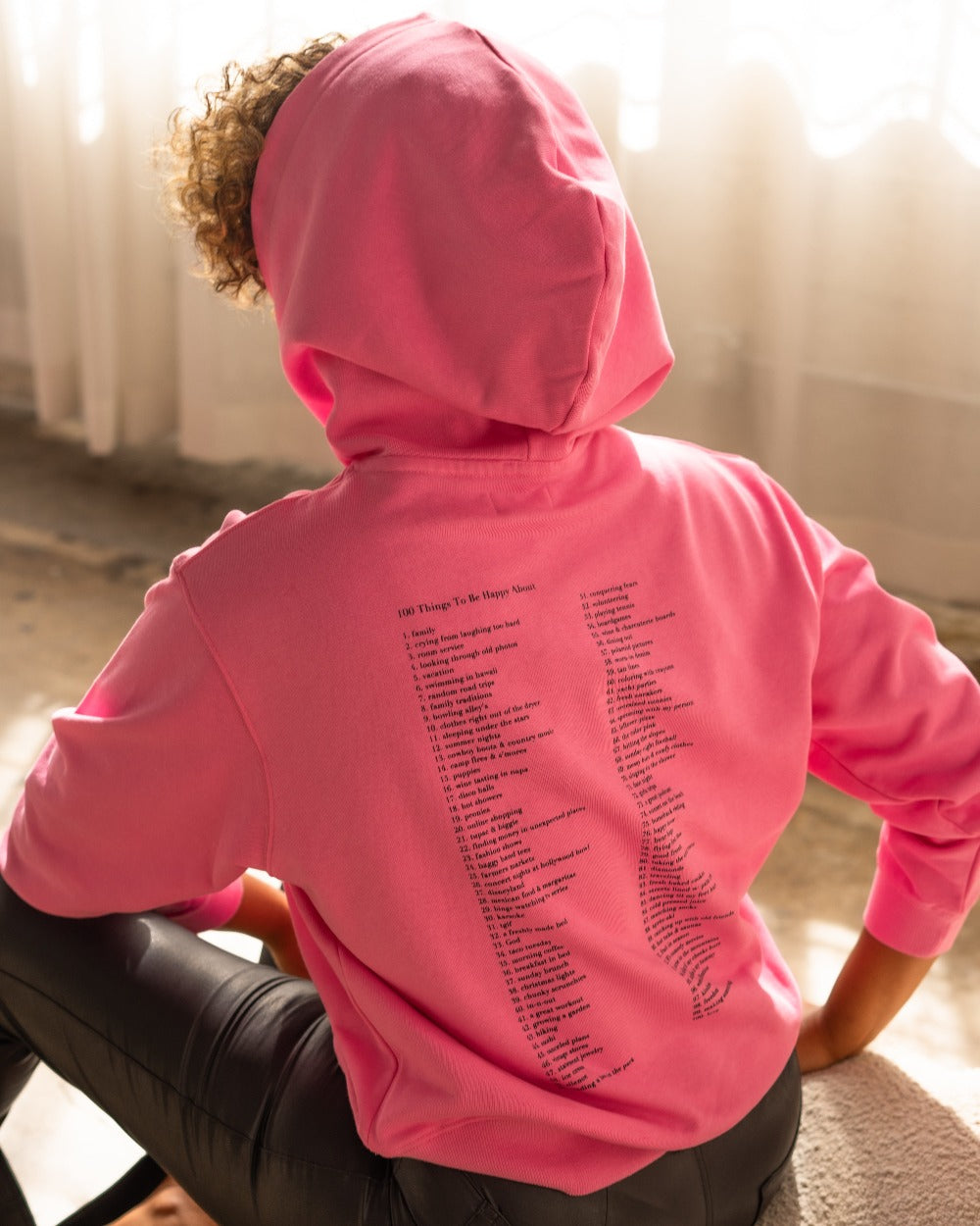 Hendrix Hoodie 100 Things Happy Pink