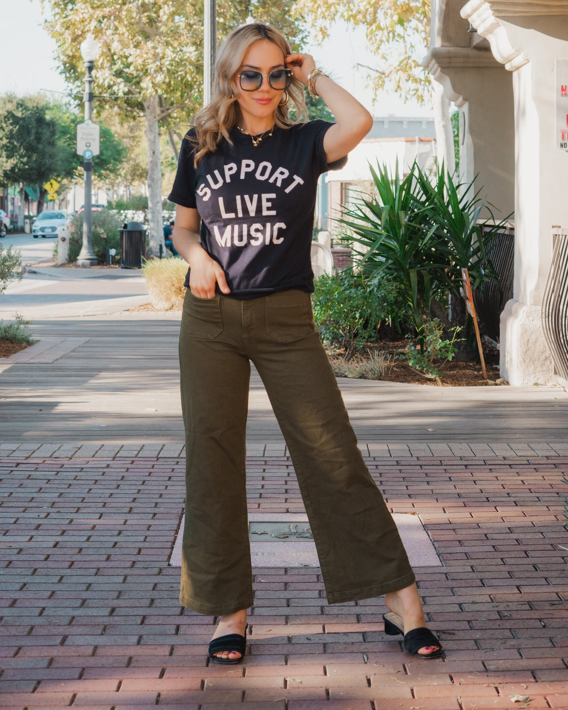 PATCH POCKET WIDE LEG PANT