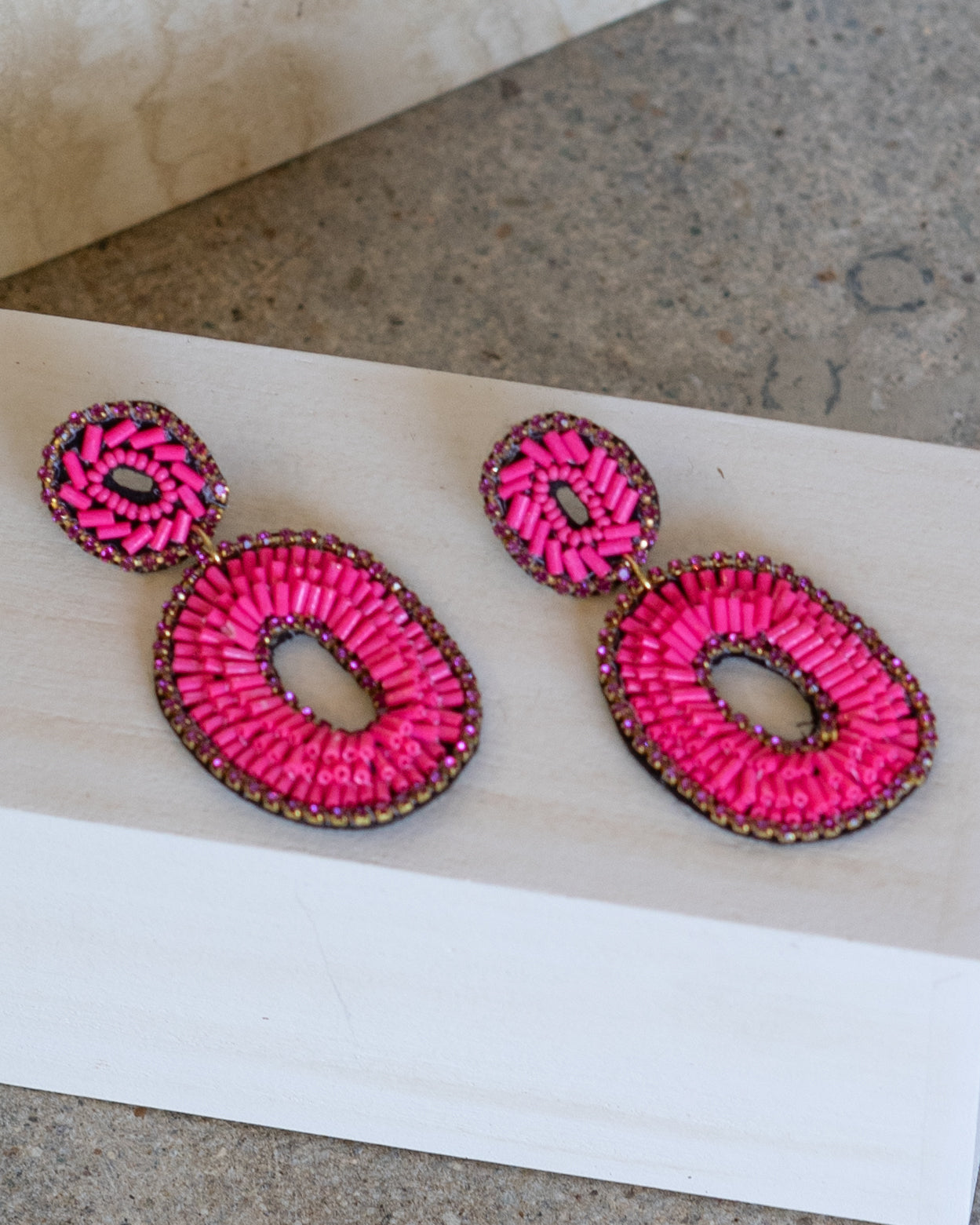 Beaded Double Oval Earrings 5