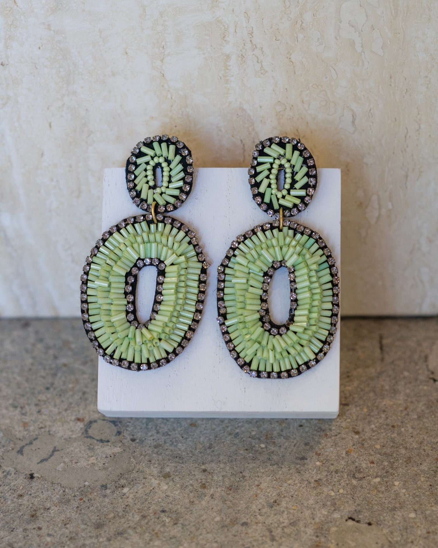 Beaded Double Oval Earrings 4