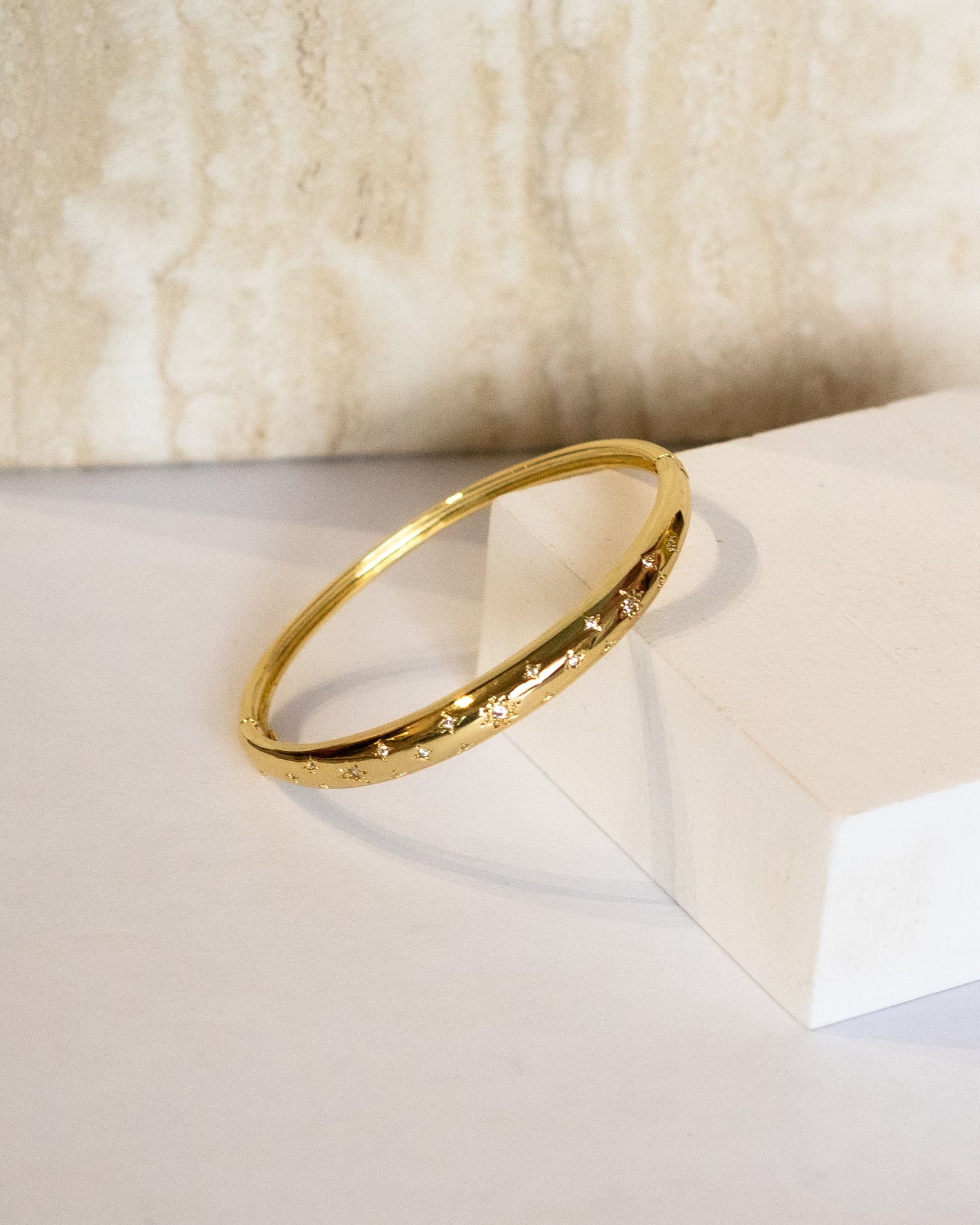 Starry Night Gold Toned Bangle