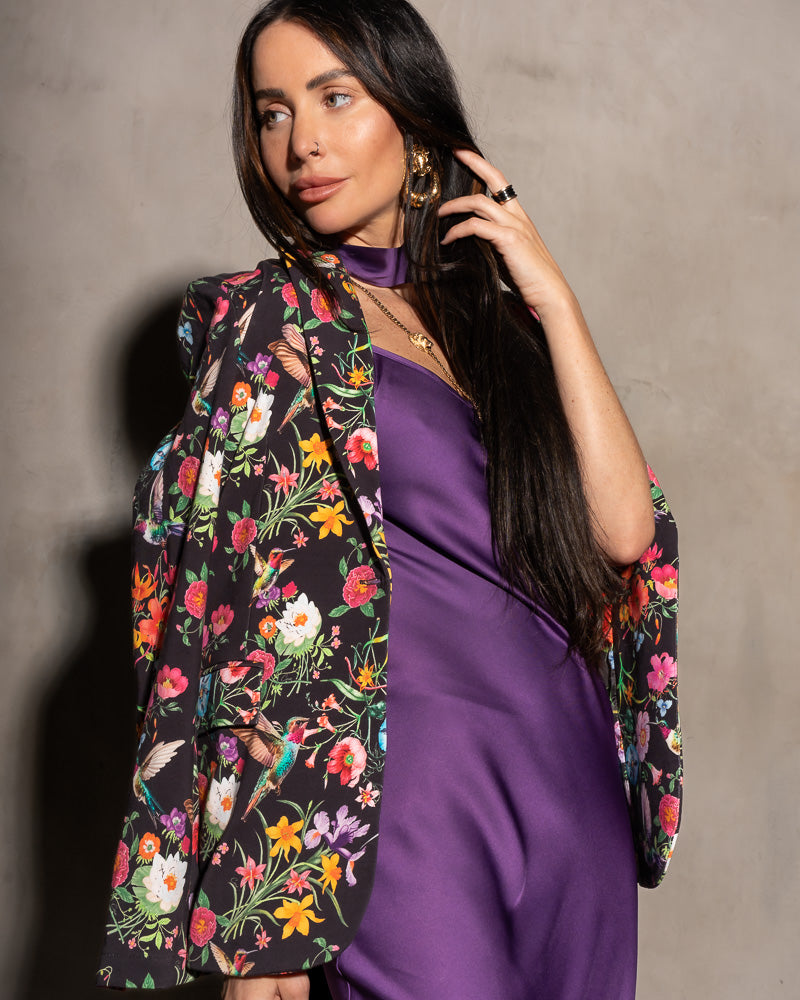 Kravitz Interlock Blazer Floral Hummingbird
