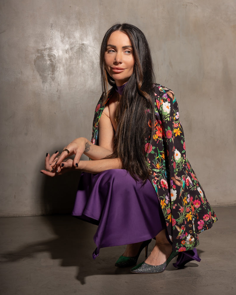 Kravitz Interlock Blazer Floral Hummingbird