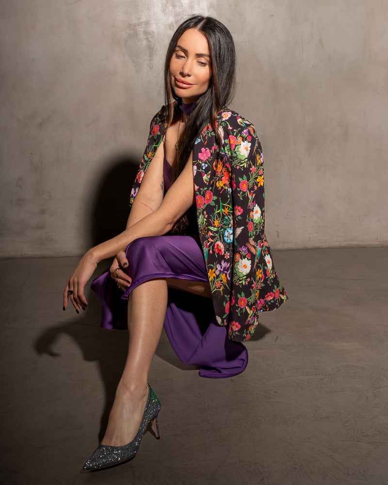 Kravitz Interlock Blazer Floral Hummingbird