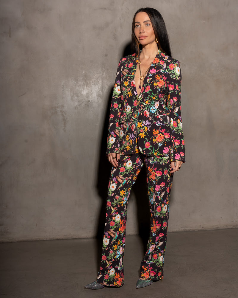 Kravitz Interlock Blazer Floral Hummingbird
