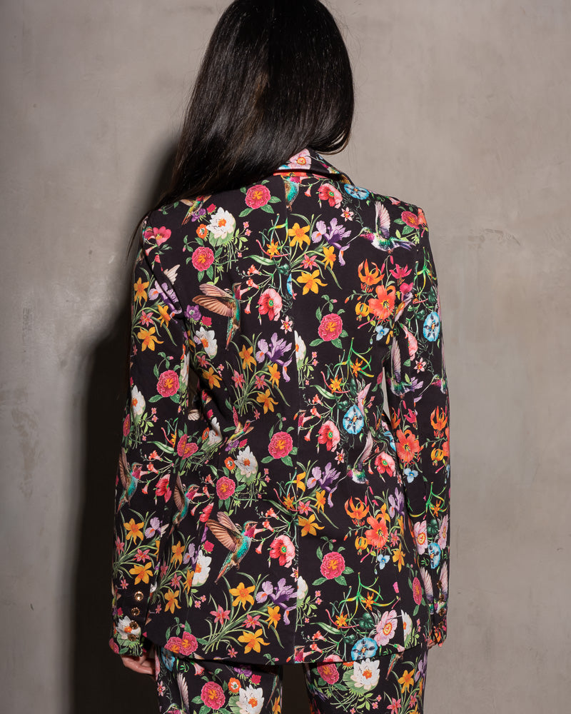 Kravitz Interlock Blazer Floral Hummingbird
