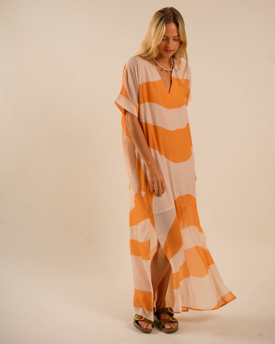  Beatrice Kaftan Dress Sunset Swirling Wind7