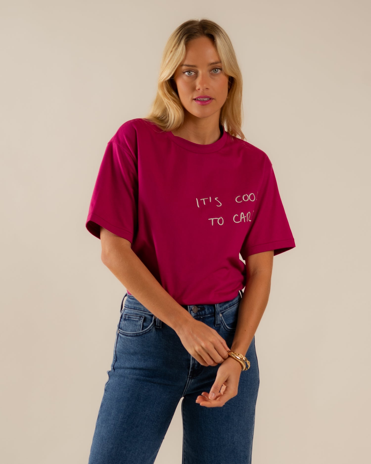 Marlie Embroidered Tee It's Cool To Care