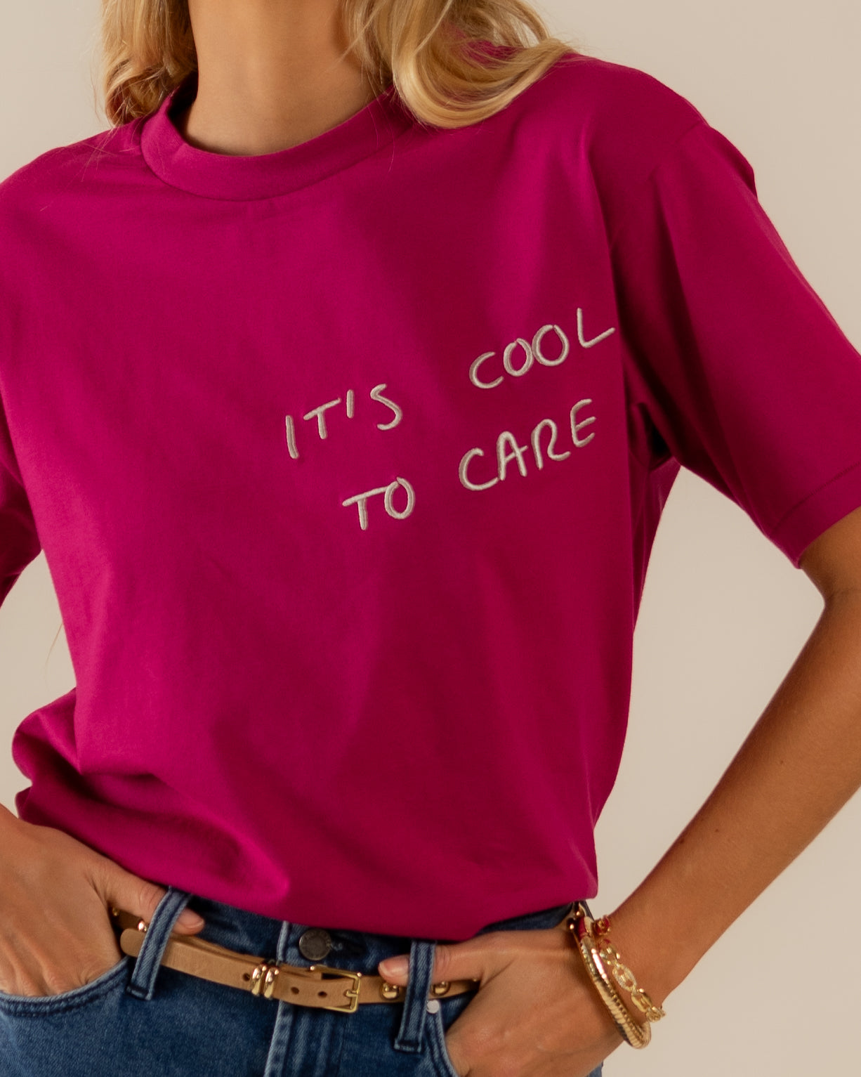 Marlie Embroidered Tee It's Cool To Care