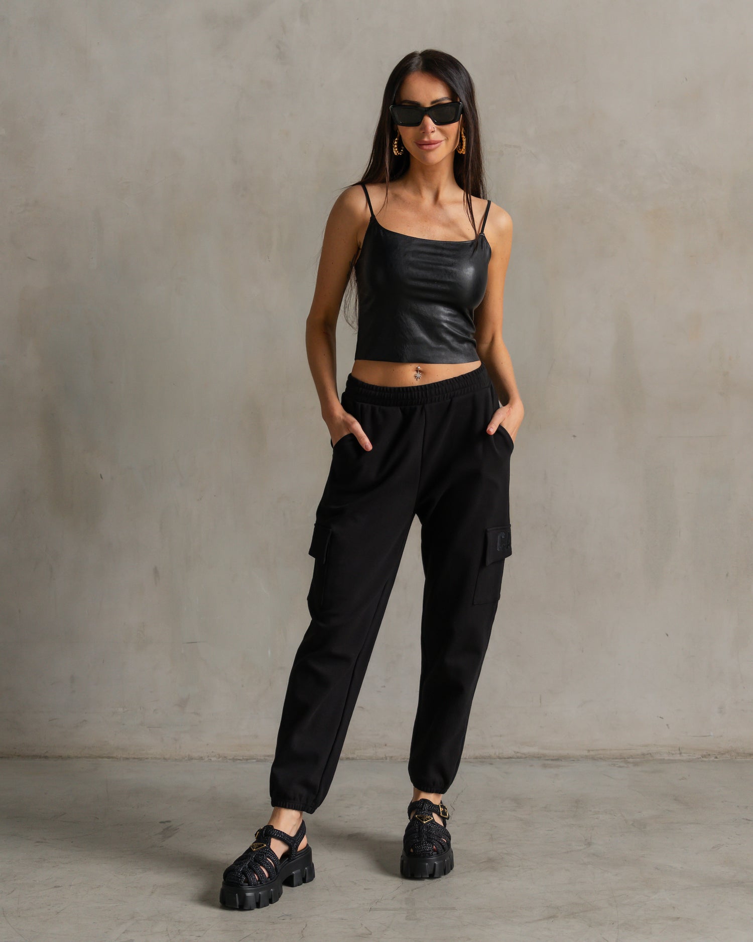 Chloe Interlock Cargo Pant Black