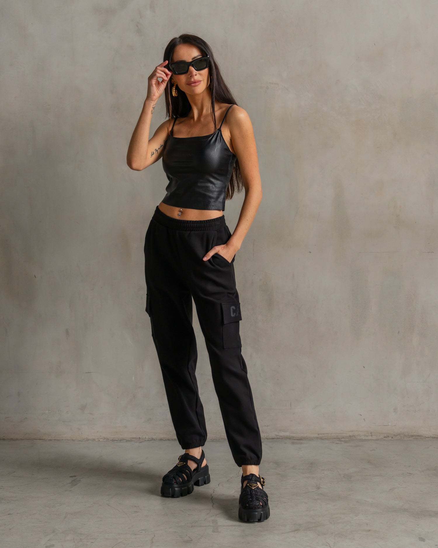 Chloe Interlock Cargo Pant Black