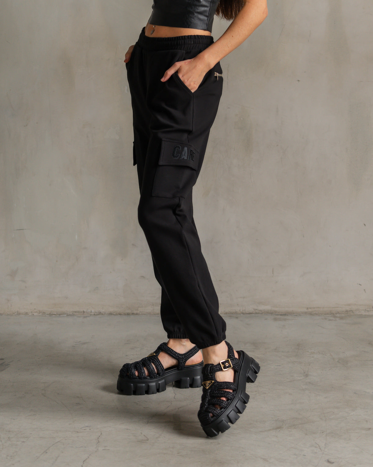 Chloe Interlock Cargo Pant Black