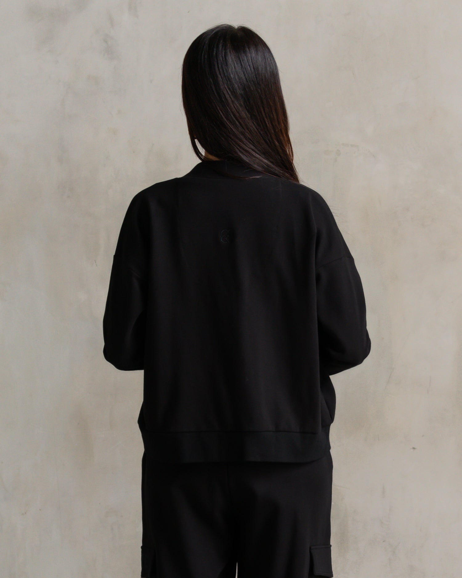 Court Interlock Cardigan Black