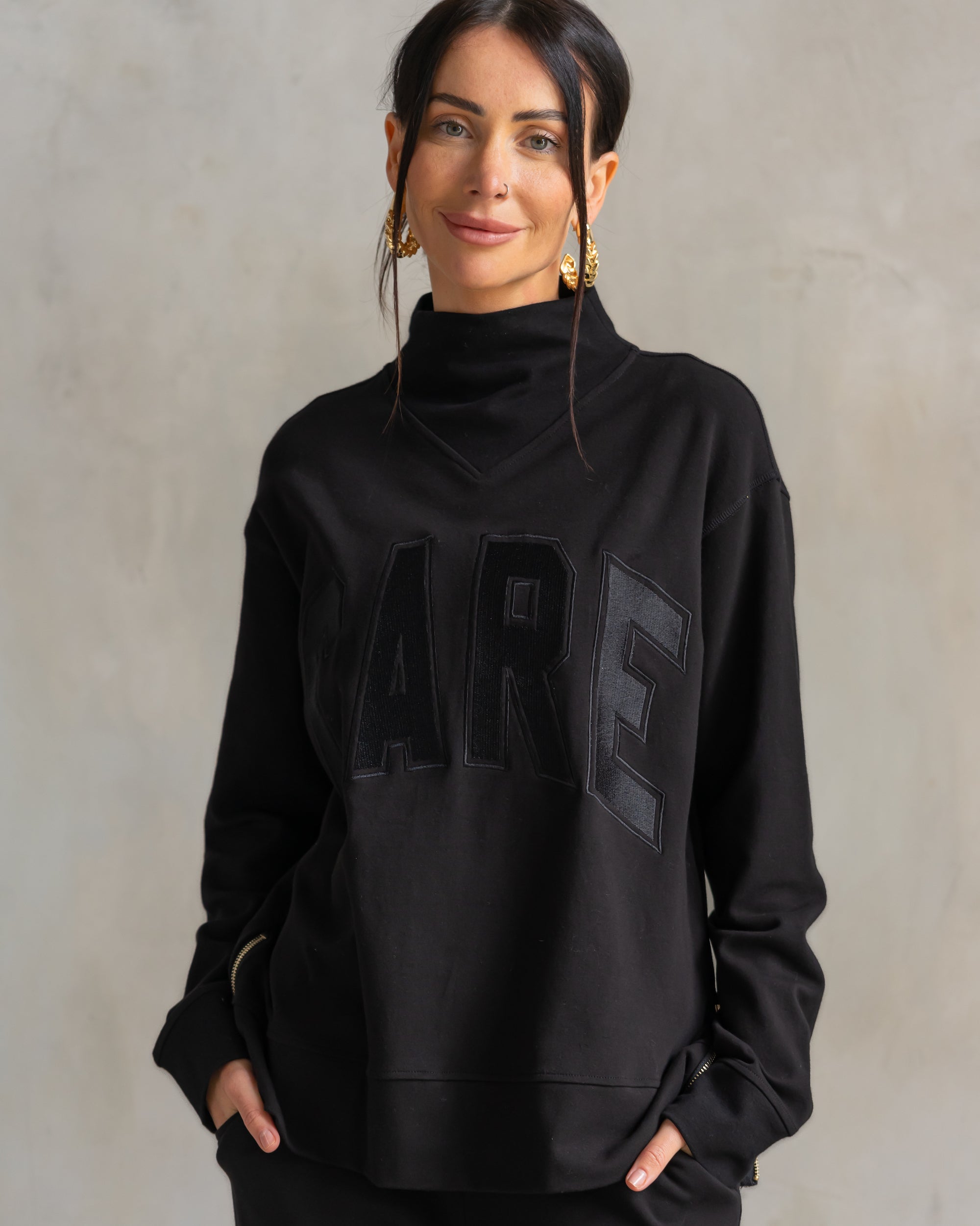 Bella Interlock Mock Neck 3