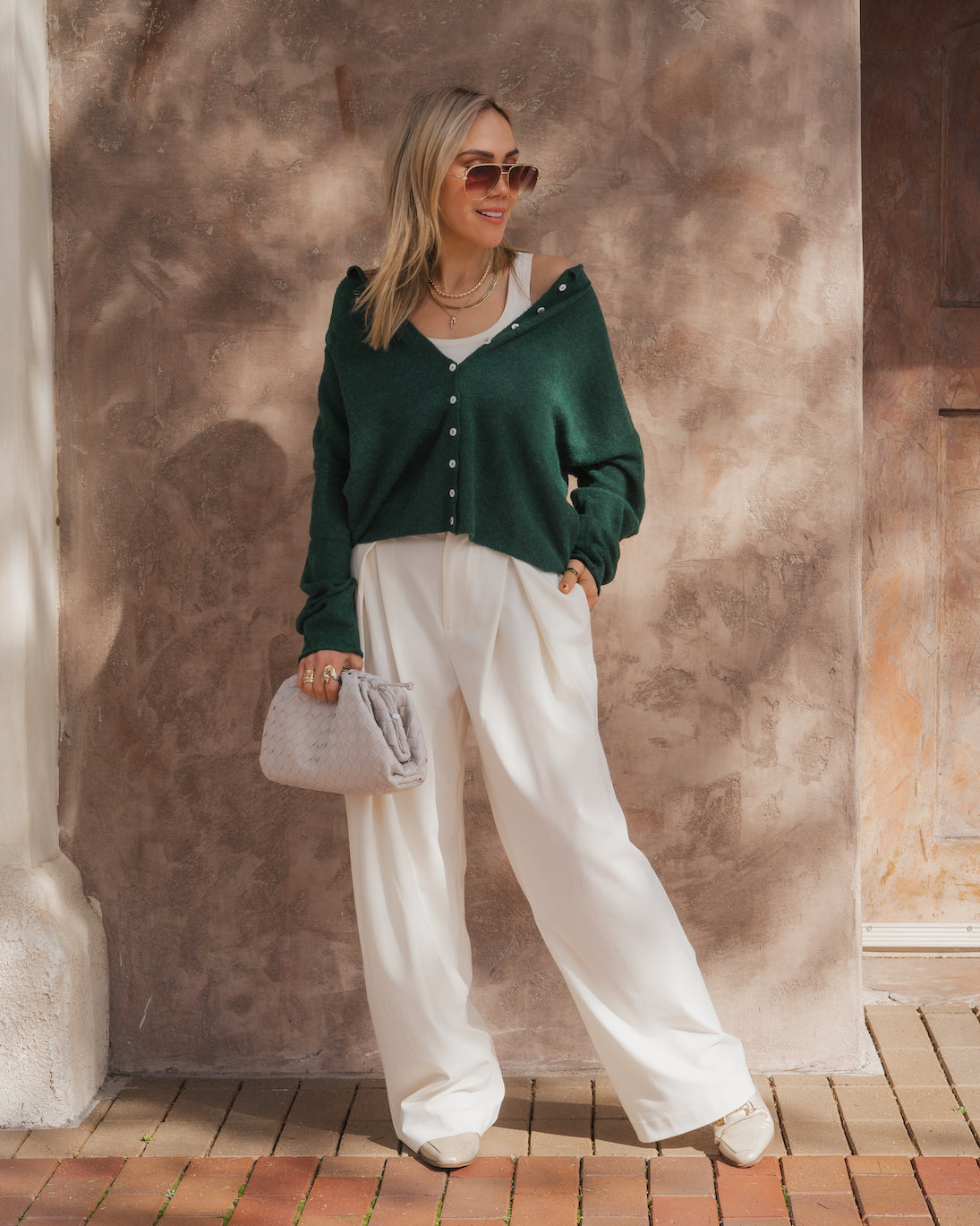 FRONT PLEAT WIDE TROUSERS
