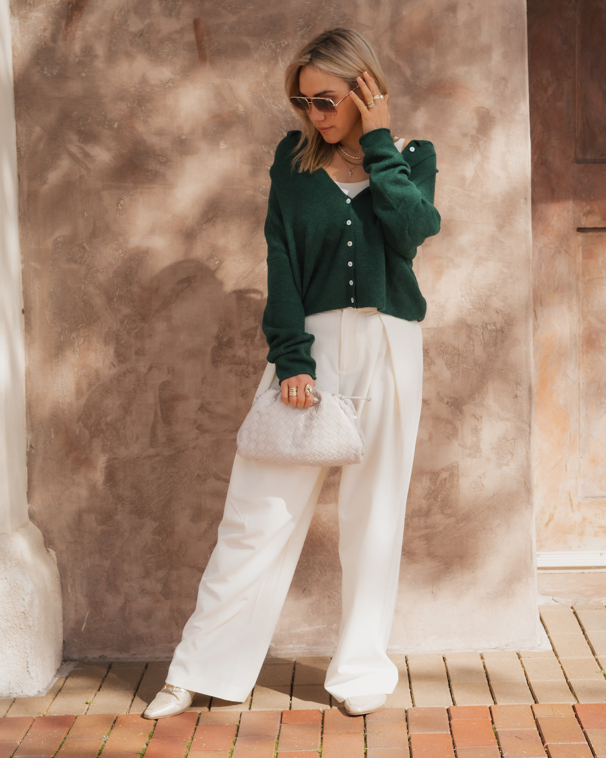 FRONT PLEAT WIDE TROUSERS