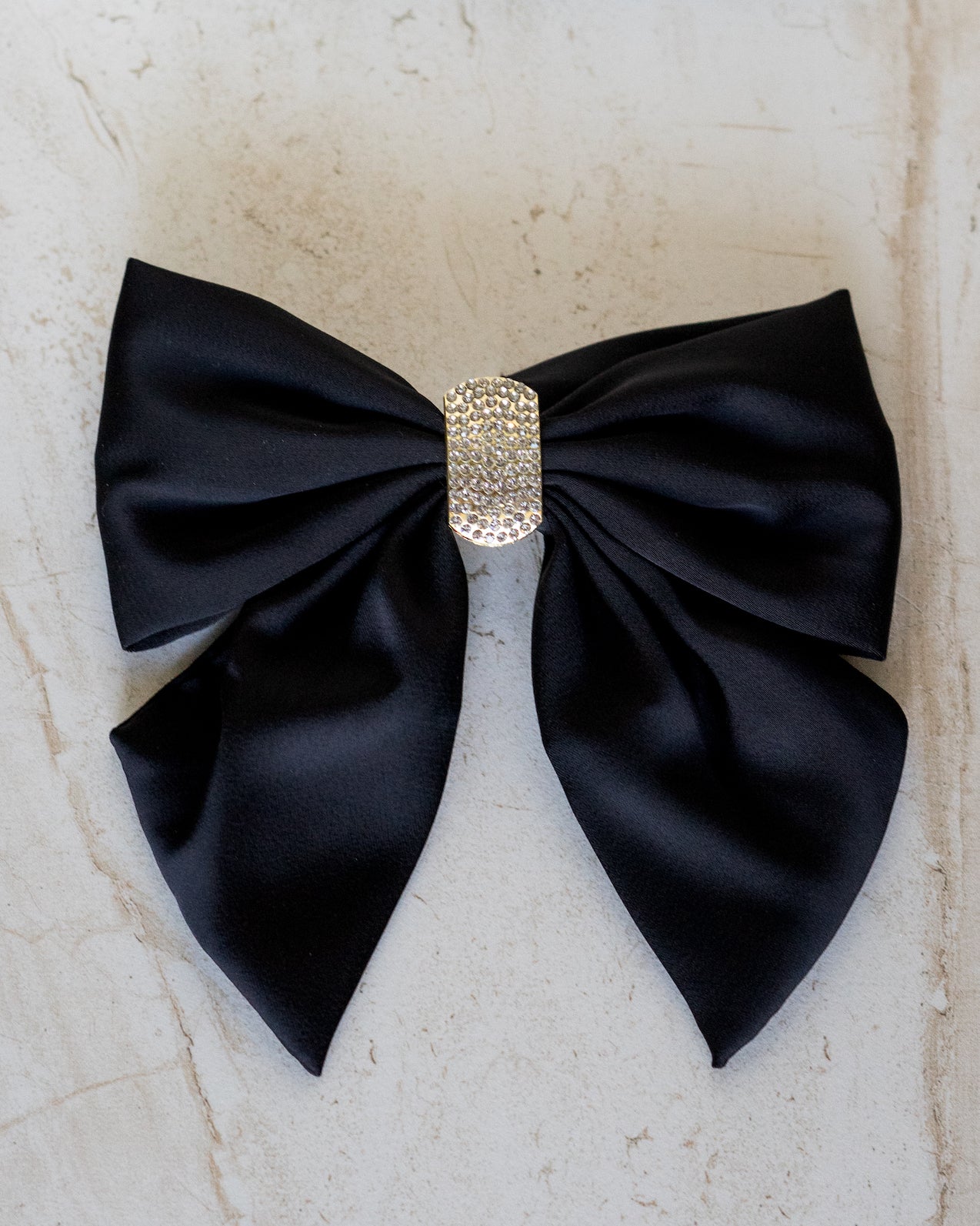 Oversized Rhinestone Bow Clip