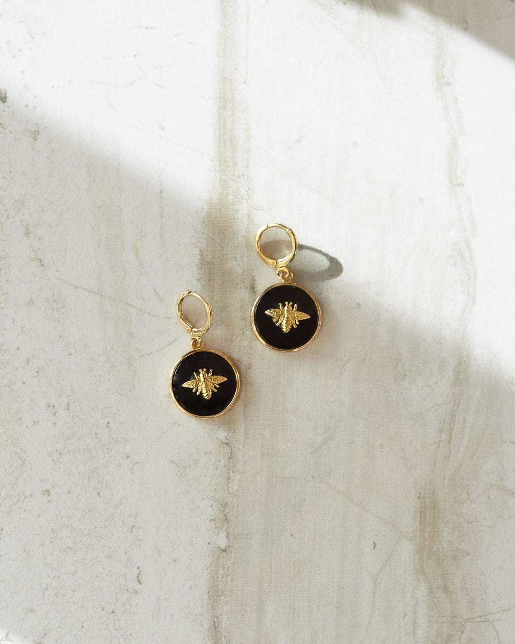 Enamel Bee Charm Earrings