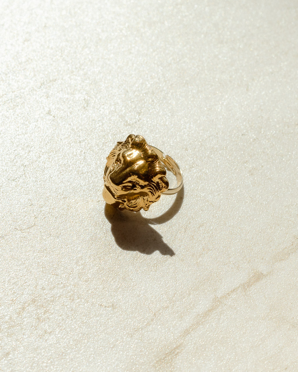 Gold Large Lion Head Ring